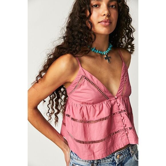 Free People Katrina Pink Tank - Picture 2 of 5
